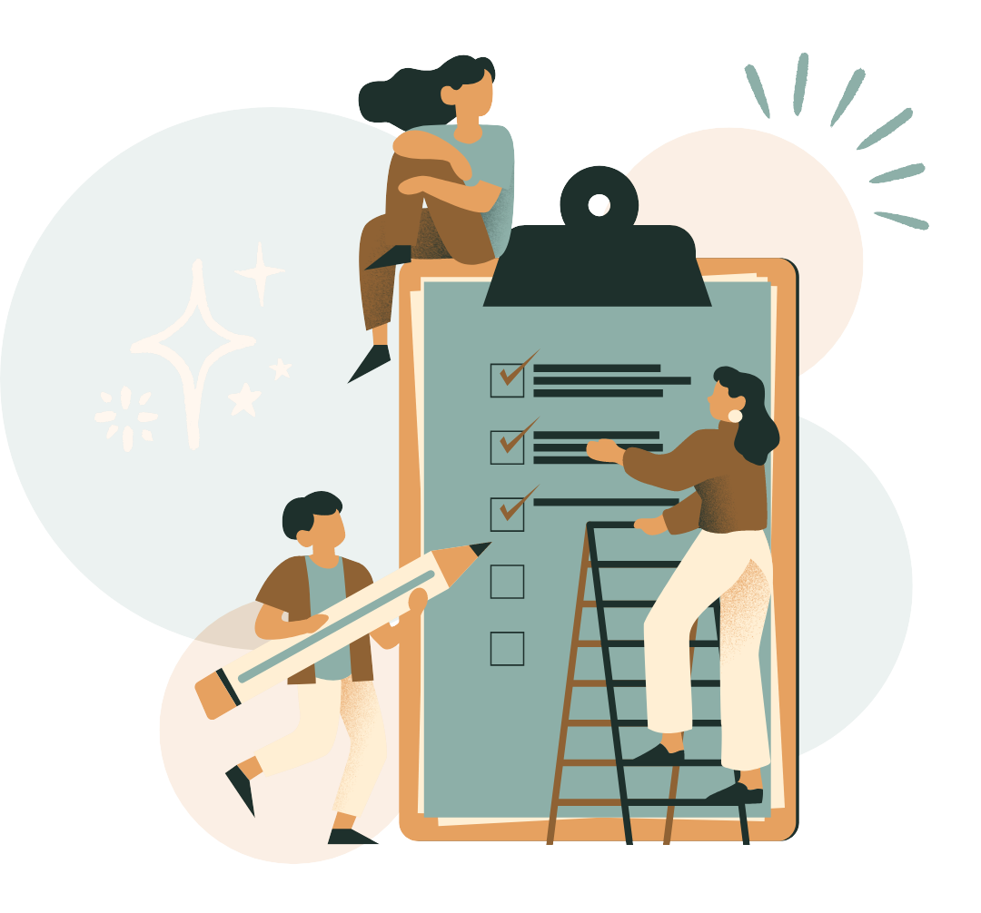 Illustration of a person taking a career aptitude test